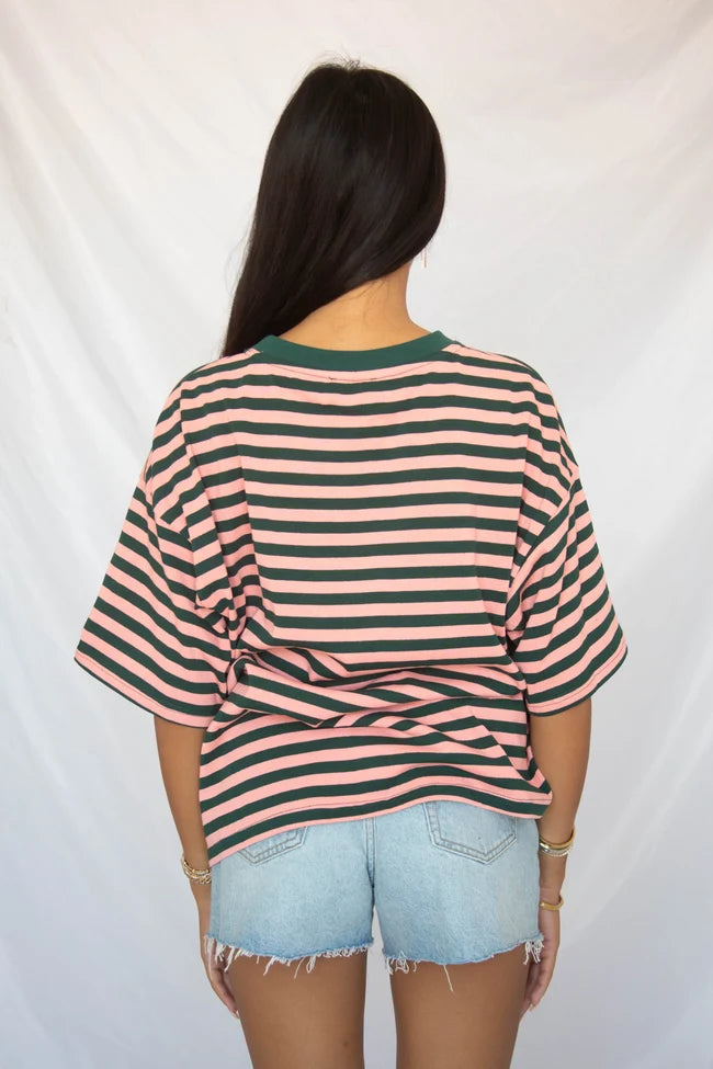 country club striped oversize t-shirt