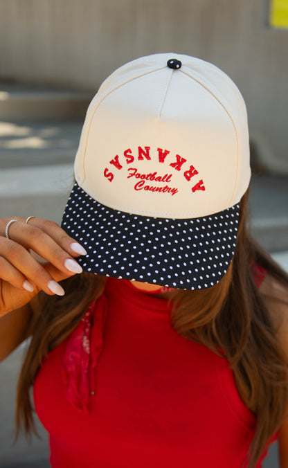 charlie southern: arkansas football country polka dot trucker - black