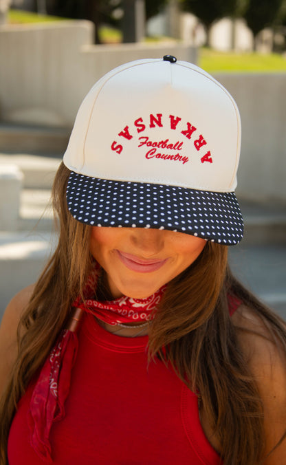 charlie southern: arkansas football country polka dot trucker - black