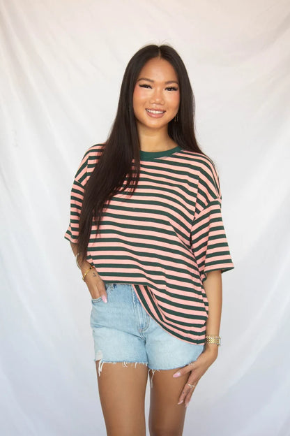 country club striped oversize t-shirt