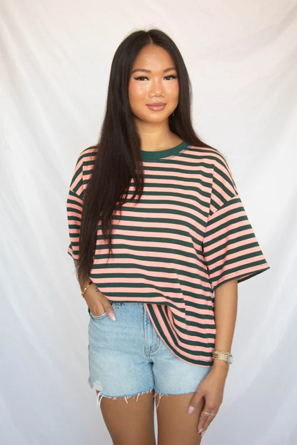 country club striped oversize t-shirt