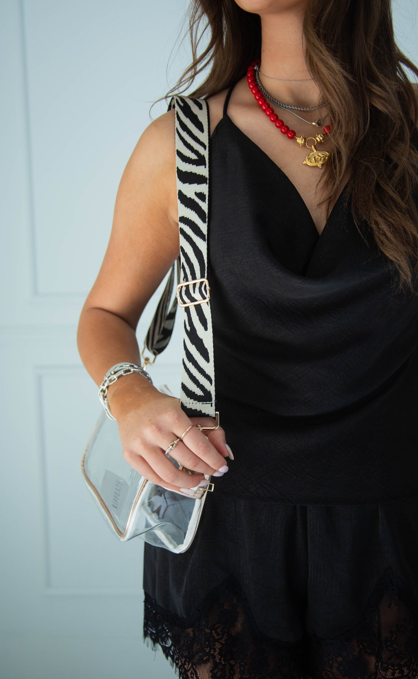 can't be tamed clear crossbody bag