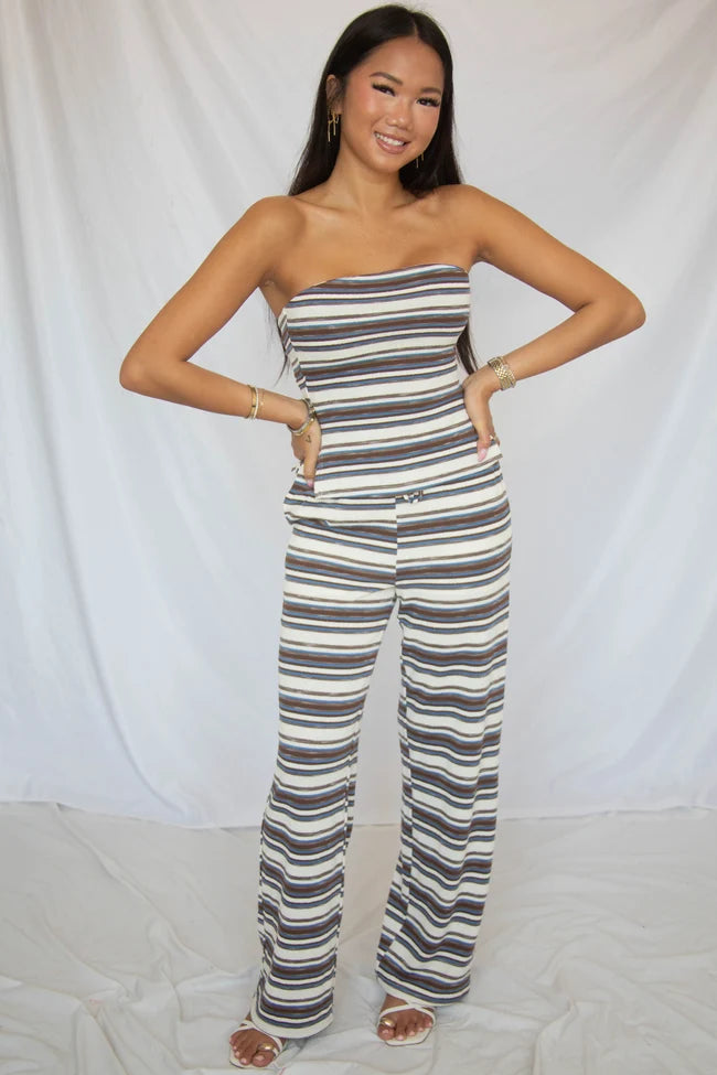polaroid picture striped knit set