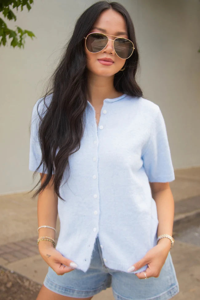 all my love cardigan - baby blue
